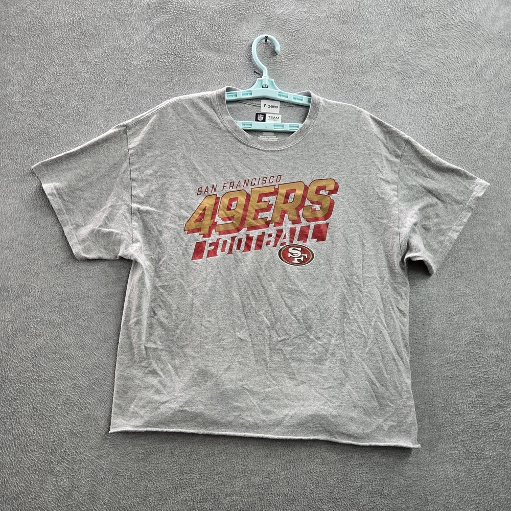 San Francisco 49ers Men Shirt XL Gray Team Apparel Football Logo Short Sleeve